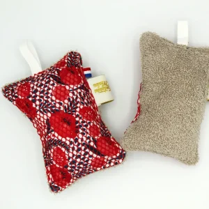 Eponge lavable double-face Fleurs Rouges
