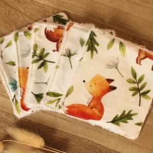 Lot de 5 lingettes lavables Renard