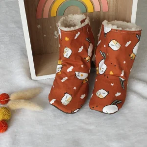 Bottines fourrées souples Friends (chaussons montants fourrés), bébé et enfant
