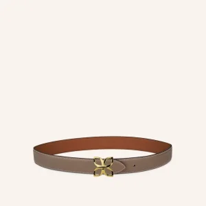 Ceinture Hortensia Doré 33mm | Taupe Marron