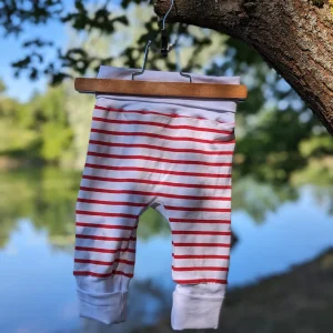 Pantalon évolutif Marinière rouge bébé  (unisexe)