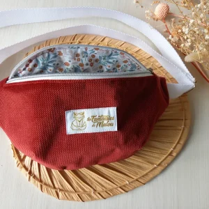 Sac banane Velour rouge